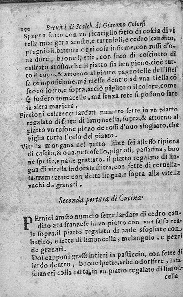 Breuita' di scalcaria di Giacomo Colorsi da Pelestrina per li giouani virtuosi. All'ill.mo & reu.mo ... card. Degli Albizi