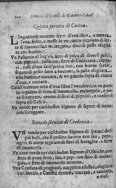 Breuita' di scalcaria di Giacomo Colorsi da Pelestrina per li giouani virtuosi. All'ill.mo & reu.mo ... card. Degli Albizi