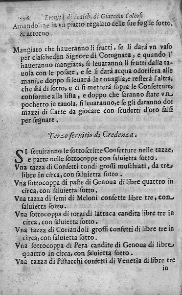 Breuita' di scalcaria di Giacomo Colorsi da Pelestrina per li giouani virtuosi. All'ill.mo & reu.mo ... card. Degli Albizi