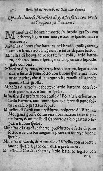 Breuita' di scalcaria di Giacomo Colorsi da Pelestrina per li giouani virtuosi. All'ill.mo & reu.mo ... card. Degli Albizi