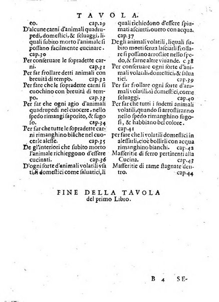 Opera di Bartolomeo Scappi mastro dell'arte del cucinare, con la quale si può ammaestrare qualsivoglia cuoco, scalco, trinciante, o mastro di casa. Diuisa in sei libri. ... Con le figure che fanno dibisogno nella cucina. Aggiuntoui nuouamente il Trinciante, & il Mastro di casa. ...