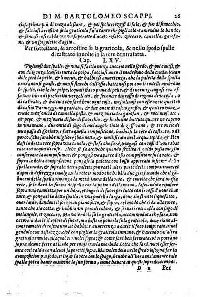 Opera di Bartolomeo Scappi mastro dell'arte del cucinare, con la quale si può ammaestrare qualsivoglia cuoco, scalco, trinciante, o mastro di casa. Diuisa in sei libri. ... Con le figure che fanno dibisogno nella cucina. Aggiuntoui nuouamente il Trinciante, & il Mastro di casa. ...