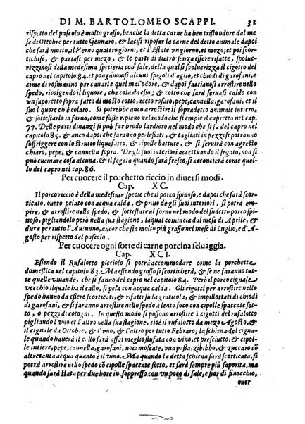 Opera di Bartolomeo Scappi mastro dell'arte del cucinare, con la quale si può ammaestrare qualsivoglia cuoco, scalco, trinciante, o mastro di casa. Diuisa in sei libri. ... Con le figure che fanno dibisogno nella cucina. Aggiuntoui nuouamente il Trinciante, & il Mastro di casa. ...