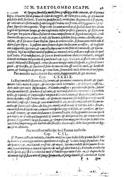 Opera di Bartolomeo Scappi mastro dell'arte del cucinare, con la quale si può ammaestrare qualsivoglia cuoco, scalco, trinciante, o mastro di casa. Diuisa in sei libri. ... Con le figure che fanno dibisogno nella cucina. Aggiuntoui nuouamente il Trinciante, & il Mastro di casa. ...