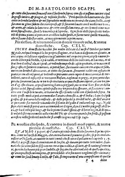 Opera di Bartolomeo Scappi mastro dell'arte del cucinare, con la quale si può ammaestrare qualsivoglia cuoco, scalco, trinciante, o mastro di casa. Diuisa in sei libri. ... Con le figure che fanno dibisogno nella cucina. Aggiuntoui nuouamente il Trinciante, & il Mastro di casa. ...