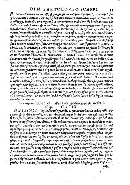 Opera di Bartolomeo Scappi mastro dell'arte del cucinare, con la quale si può ammaestrare qualsivoglia cuoco, scalco, trinciante, o mastro di casa. Diuisa in sei libri. ... Con le figure che fanno dibisogno nella cucina. Aggiuntoui nuouamente il Trinciante, & il Mastro di casa. ...