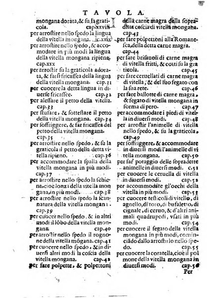 Opera di Bartolomeo Scappi mastro dell'arte del cucinare, con la quale si può ammaestrare qualsivoglia cuoco, scalco, trinciante, o mastro di casa. Diuisa in sei libri. ... Con le figure che fanno dibisogno nella cucina. Aggiuntoui nuouamente il Trinciante, & il Mastro di casa. ...