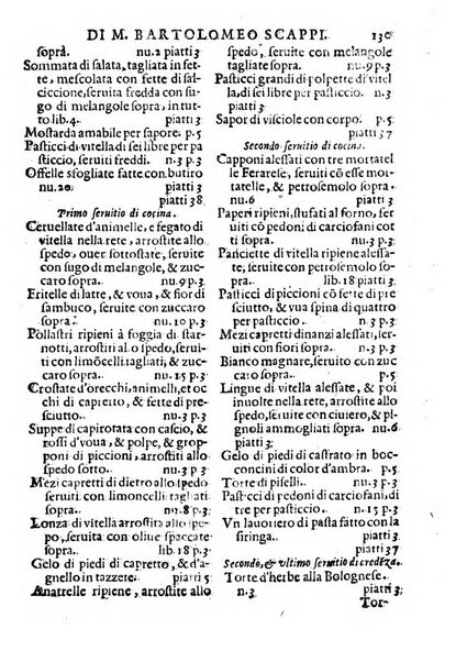 Opera di Bartolomeo Scappi mastro dell'arte del cucinare, con la quale si può ammaestrare qualsivoglia cuoco, scalco, trinciante, o mastro di casa. Diuisa in sei libri. ... Con le figure che fanno dibisogno nella cucina. Aggiuntoui nuouamente il Trinciante, & il Mastro di casa. ...