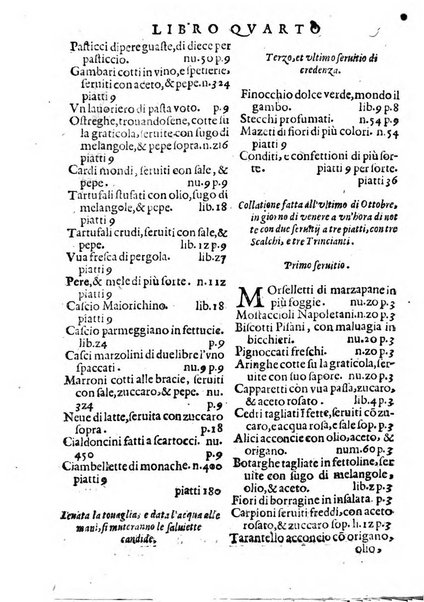 Opera di Bartolomeo Scappi mastro dell'arte del cucinare, con la quale si può ammaestrare qualsivoglia cuoco, scalco, trinciante, o mastro di casa. Diuisa in sei libri. ... Con le figure che fanno dibisogno nella cucina. Aggiuntoui nuouamente il Trinciante, & il Mastro di casa. ...