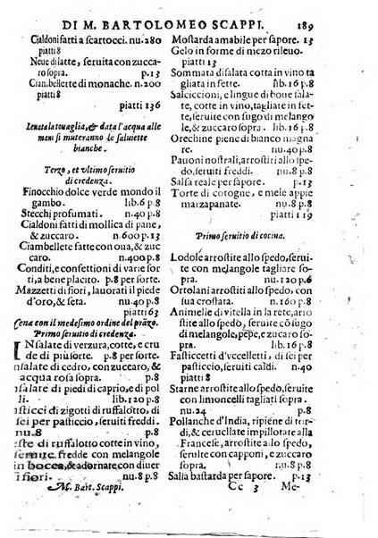 Opera di Bartolomeo Scappi mastro dell'arte del cucinare, con la quale si può ammaestrare qualsivoglia cuoco, scalco, trinciante, o mastro di casa. Diuisa in sei libri. ... Con le figure che fanno dibisogno nella cucina. Aggiuntoui nuouamente il Trinciante, & il Mastro di casa. ...