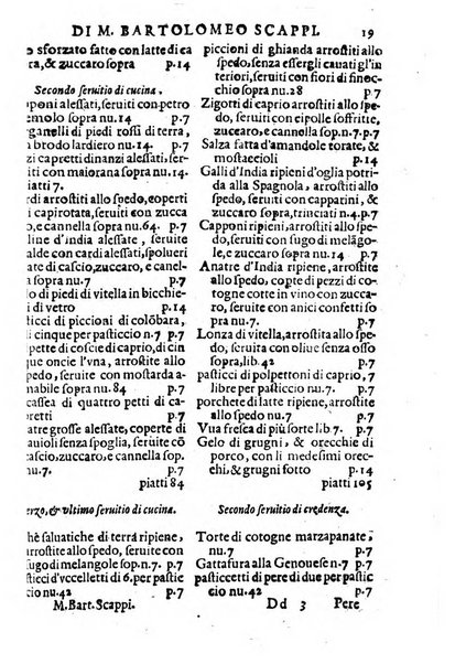 Opera di Bartolomeo Scappi mastro dell'arte del cucinare, con la quale si può ammaestrare qualsivoglia cuoco, scalco, trinciante, o mastro di casa. Diuisa in sei libri. ... Con le figure che fanno dibisogno nella cucina. Aggiuntoui nuouamente il Trinciante, & il Mastro di casa. ...