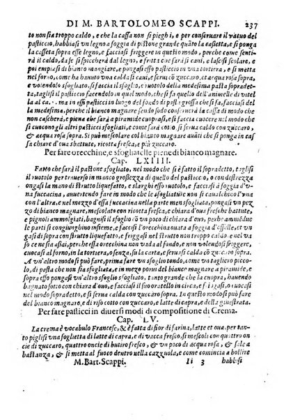 Opera di Bartolomeo Scappi mastro dell'arte del cucinare, con la quale si può ammaestrare qualsivoglia cuoco, scalco, trinciante, o mastro di casa. Diuisa in sei libri. ... Con le figure che fanno dibisogno nella cucina. Aggiuntoui nuouamente il Trinciante, & il Mastro di casa. ...