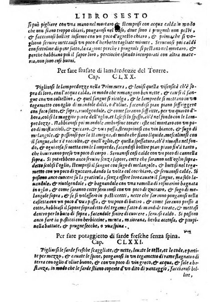 Opera di Bartolomeo Scappi mastro dell'arte del cucinare, con la quale si può ammaestrare qualsivoglia cuoco, scalco, trinciante, o mastro di casa. Diuisa in sei libri. ... Con le figure che fanno dibisogno nella cucina. Aggiuntoui nuouamente il Trinciante, & il Mastro di casa. ...