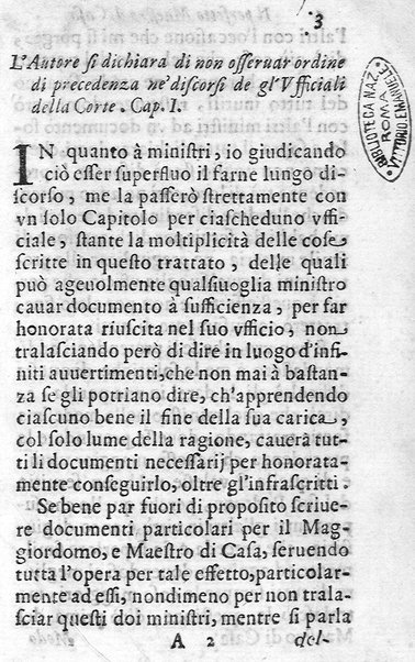 Il perfetto maestro di casa di Francesco Liberati romano. Distinto in trè libri i quali contengono vna esatta instruttione per l'vfficio di ciascun ministro, e cortegiano di quanto appartiene all'economia; ... Con alcuni capitoli sopra le prouuisioni da farsi ne' conclaui nelle promotioni, ... Con vna esatta cognitione de tempi, aria, & acqua lauori, ... Di nuouo corretta, & ampliata dall'autore. Opera vtilissima, e necessaria al buon gouerno di qualsiuoglia corte, e casa priuata