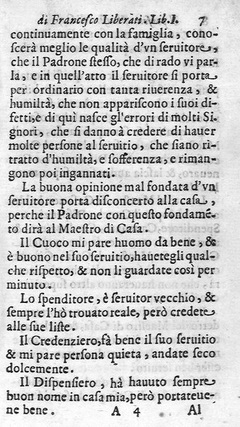 Il perfetto maestro di casa di Francesco Liberati romano. Distinto in trè libri i quali contengono vna esatta instruttione per l'vfficio di ciascun ministro, e cortegiano di quanto appartiene all'economia; ... Con alcuni capitoli sopra le prouuisioni da farsi ne' conclaui nelle promotioni, ... Con vna esatta cognitione de tempi, aria, & acqua lauori, ... Di nuouo corretta, & ampliata dall'autore. Opera vtilissima, e necessaria al buon gouerno di qualsiuoglia corte, e casa priuata