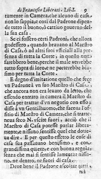 Il perfetto maestro di casa di Francesco Liberati romano. Distinto in trè libri i quali contengono vna esatta instruttione per l'vfficio di ciascun ministro, e cortegiano di quanto appartiene all'economia; ... Con alcuni capitoli sopra le prouuisioni da farsi ne' conclaui nelle promotioni, ... Con vna esatta cognitione de tempi, aria, & acqua lauori, ... Di nuouo corretta, & ampliata dall'autore. Opera vtilissima, e necessaria al buon gouerno di qualsiuoglia corte, e casa priuata