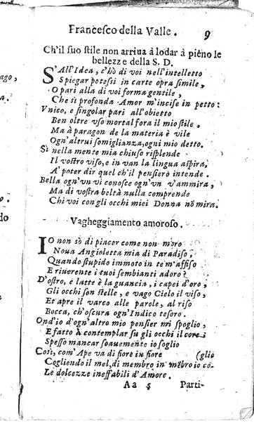 Rime del sig.r Francesco della Valle in questa 2.a impressione corrette et accresciute con gli argom.ti dell'istesso auttore ...