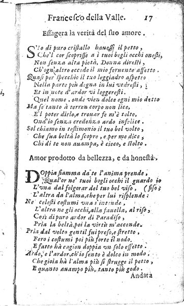 Rime del sig.r Francesco della Valle in questa 2.a impressione corrette et accresciute con gli argom.ti dell'istesso auttore ...