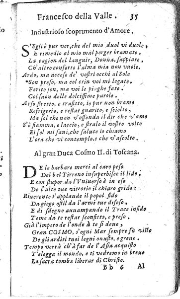 Rime del sig.r Francesco della Valle in questa 2.a impressione corrette et accresciute con gli argom.ti dell'istesso auttore ...