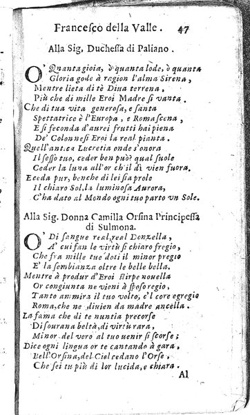 Rime del sig.r Francesco della Valle in questa 2.a impressione corrette et accresciute con gli argom.ti dell'istesso auttore ...