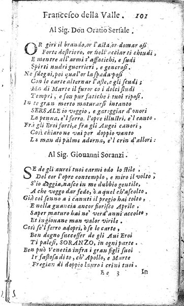 Rime del sig.r Francesco della Valle in questa 2.a impressione corrette et accresciute con gli argom.ti dell'istesso auttore ...