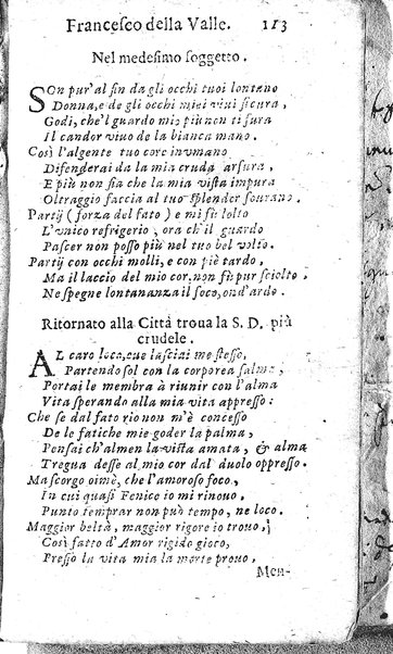 Rime del sig.r Francesco della Valle in questa 2.a impressione corrette et accresciute con gli argom.ti dell'istesso auttore ...