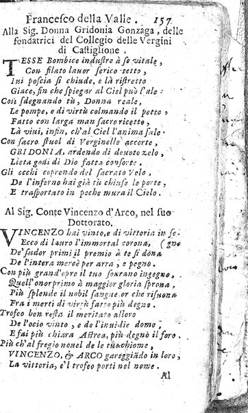 Rime del sig.r Francesco della Valle in questa 2.a impressione corrette et accresciute con gli argom.ti dell'istesso auttore ...