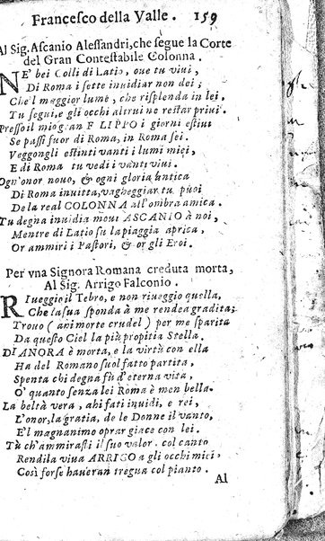 Rime del sig.r Francesco della Valle in questa 2.a impressione corrette et accresciute con gli argom.ti dell'istesso auttore ...