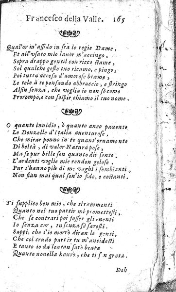 Rime del sig.r Francesco della Valle in questa 2.a impressione corrette et accresciute con gli argom.ti dell'istesso auttore ...