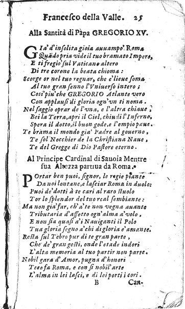 Rime del sig.r Francesco della Valle in questa 2.a impressione corrette et accresciute con gli argom.ti dell'istesso auttore ...