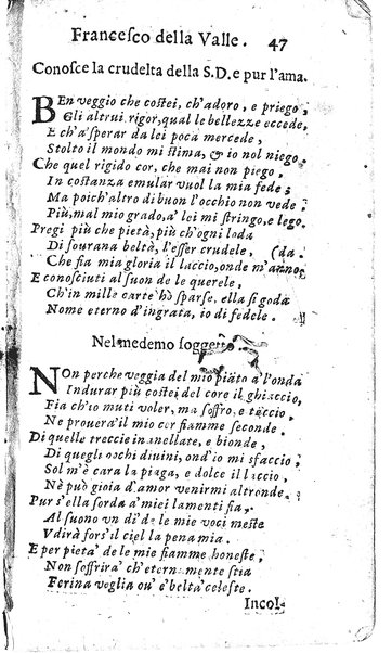 Rime del sig.r Francesco della Valle in questa 2.a impressione corrette et accresciute con gli argom.ti dell'istesso auttore ...