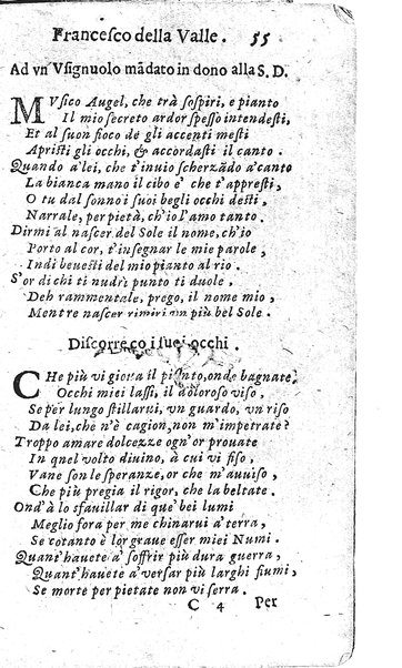 Rime del sig.r Francesco della Valle in questa 2.a impressione corrette et accresciute con gli argom.ti dell'istesso auttore ...