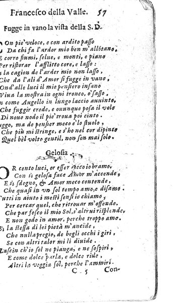 Rime del sig.r Francesco della Valle in questa 2.a impressione corrette et accresciute con gli argom.ti dell'istesso auttore ...