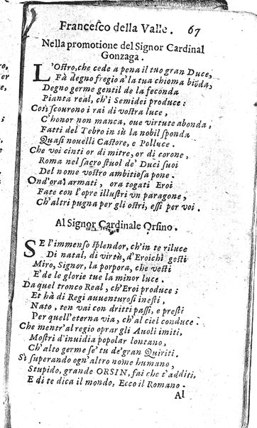 Rime del sig.r Francesco della Valle in questa 2.a impressione corrette et accresciute con gli argom.ti dell'istesso auttore ...