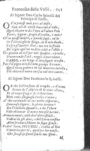 Rime del sig.r Francesco della Valle in questa 2.a impressione corrette et accresciute con gli argom.ti dell'istesso auttore ...