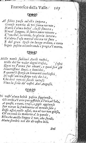 Rime del sig.r Francesco della Valle in questa 2.a impressione corrette et accresciute con gli argom.ti dell'istesso auttore ...