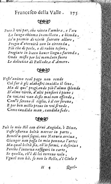 Rime del sig.r Francesco della Valle in questa 2.a impressione corrette et accresciute con gli argom.ti dell'istesso auttore ...