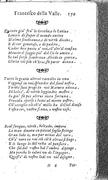 Rime del sig.r Francesco della Valle in questa 2.a impressione corrette et accresciute con gli argom.ti dell'istesso auttore ...