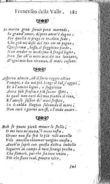 Rime del sig.r Francesco della Valle in questa 2.a impressione corrette et accresciute con gli argom.ti dell'istesso auttore ...