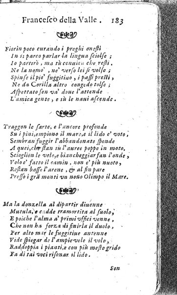 Rime del sig.r Francesco della Valle in questa 2.a impressione corrette et accresciute con gli argom.ti dell'istesso auttore ...