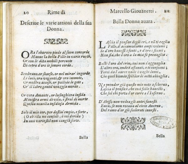 Poesie di Marcello Giouanetti, compartite in affettuose, boschereccie, nuttiali, eroiche, sacre, varie, all'ill.mo e reuer.mo sig. il sig. card. Lorenzo Magalotti