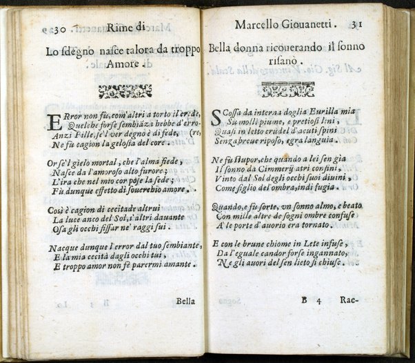 Poesie di Marcello Giouanetti, compartite in affettuose, boschereccie, nuttiali, eroiche, sacre, varie, all'ill.mo e reuer.mo sig. il sig. card. Lorenzo Magalotti