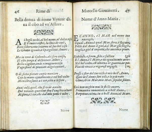 Poesie di Marcello Giouanetti, compartite in affettuose, boschereccie, nuttiali, eroiche, sacre, varie, all'ill.mo e reuer.mo sig. il sig. card. Lorenzo Magalotti