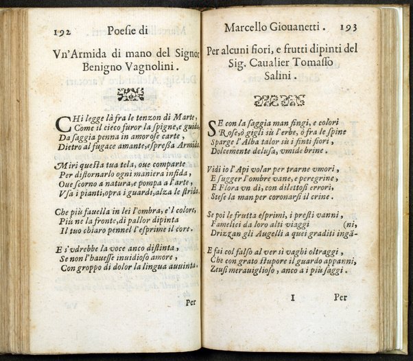 Poesie di Marcello Giouanetti, compartite in affettuose, boschereccie, nuttiali, eroiche, sacre, varie, all'ill.mo e reuer.mo sig. il sig. card. Lorenzo Magalotti