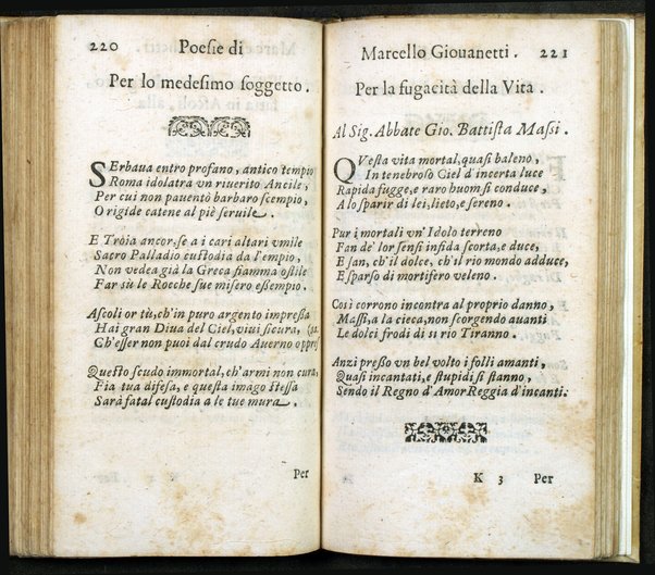 Poesie di Marcello Giouanetti, compartite in affettuose, boschereccie, nuttiali, eroiche, sacre, varie, all'ill.mo e reuer.mo sig. il sig. card. Lorenzo Magalotti