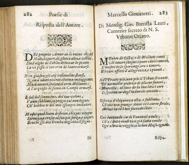 Poesie di Marcello Giouanetti, compartite in affettuose, boschereccie, nuttiali, eroiche, sacre, varie, all'ill.mo e reuer.mo sig. il sig. card. Lorenzo Magalotti