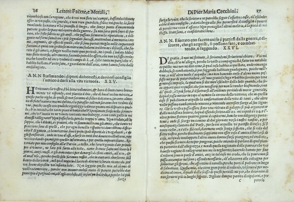 [Lettere facete e morali, di Pier Maria Cecchini nobile ferrarese, tra comici detto Frittellino. Et alcuni breui discorsi intorno le comedie, comedianti, e spettatori. Dell'istesso. Con doi tauole, l'vna delle materie, l'altra de motti, argutie, e concetti gratiosi tra queste sparsi. Di nouo reuiste, corrette, ampliate, e ristampate. ...] 1