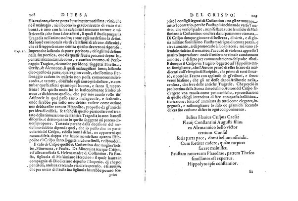 Rinouazione dell'antica tragedia e Difesa del Crispo. Discorsi all'emin.mo ... card. Barberino. Del p. Tarquinio Galluzzi della Compagnia di Giesu