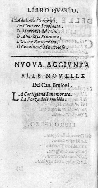 Le curiosissime nouelle amorose del cau. Brusoni. Libri quattro. Con nuoua aggiunta. ...