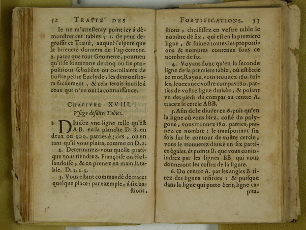 Traité des fortifications, ou Architecture militaire, tirée des place les plus estimées de ce temps, pour leurs fortifications. Diuisé en deux parties. La premiere vous met en main les plans, coupes & eleuations de quantité de placefort estimées, & tenuës pour tres-bien fortifiées. La seconde vous fournir des pratiques faciles pour en faire de semblables